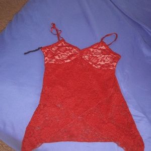 Lace red tank top